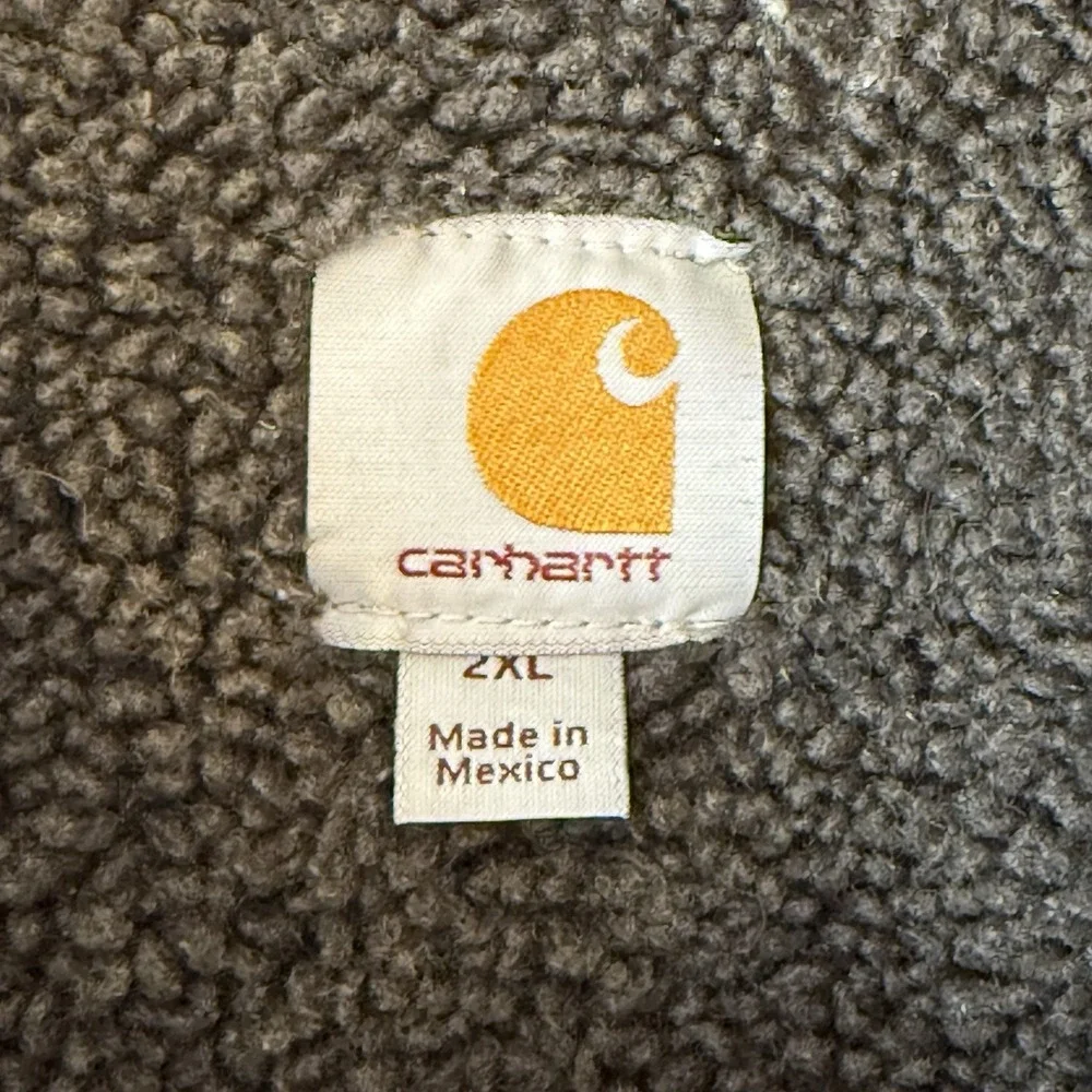 Carhartt Vest Mens XXL Sherpa Lined Canvas Duck Work Outdoor Zip Gray V33GVL VTG
